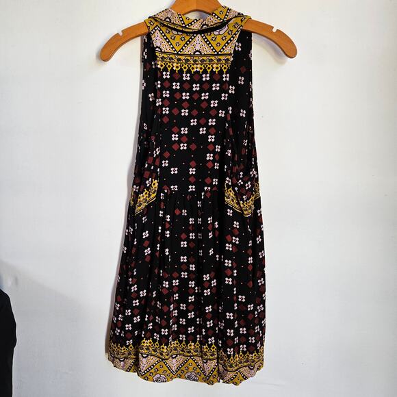 Free People Charlotte Sleeveless Top Size L Mixed Print Tunic Boho Festival - Picture 2 of 10